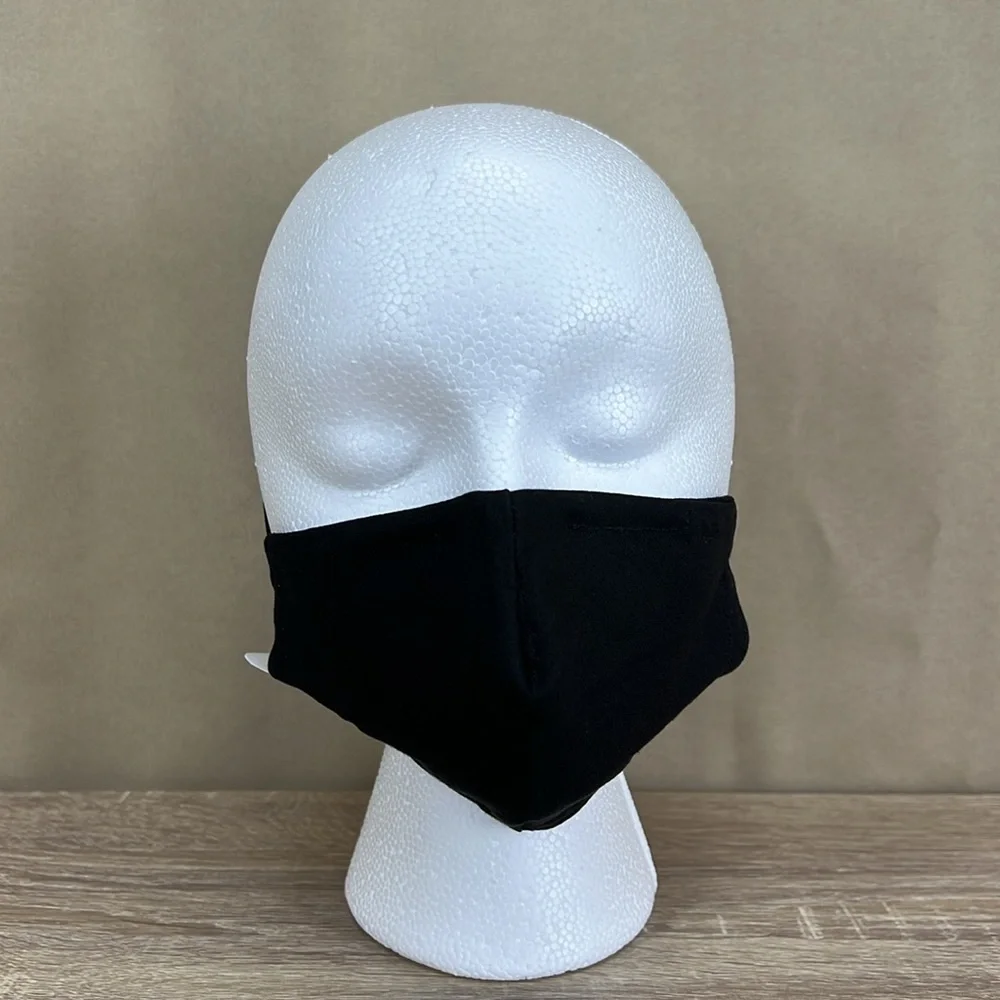 HAITI black jersey fabric custom painted 3 layer reversible face mask